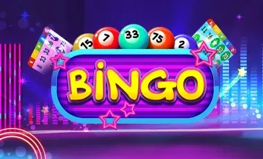 Word BINGO  on purple background
