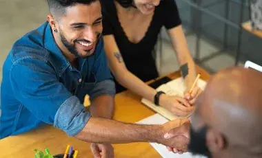shaking hands regarding business