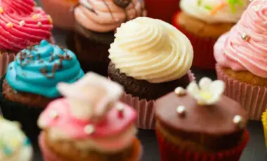 Many colorful cupcakes