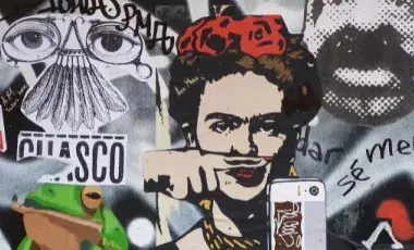 collage art with frida kahlo