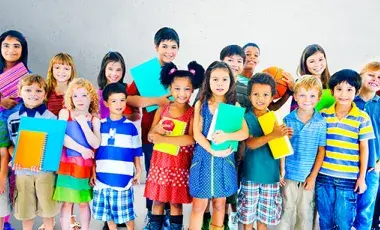 Kids holding books