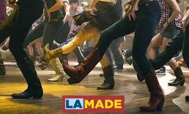 legs and feet dancing in a row
