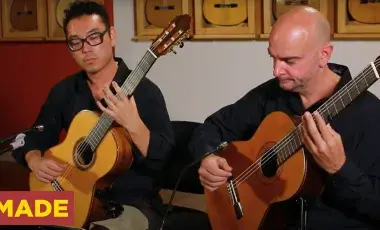 taro and tom playing classical guitar