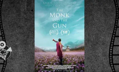 A monk in a flower field 