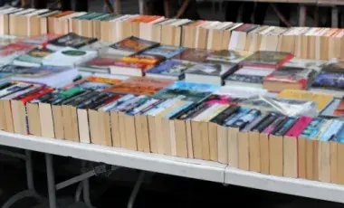 Used book on table