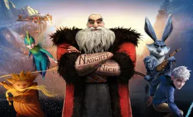 Rise of the guardians holiday representatives with a snowy background