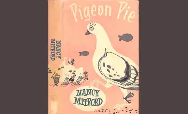 Cover art for the 1961 edition of "Pigeon Pie" by Nancy Mitford.