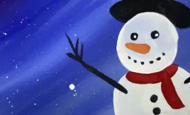 Picture of a snowman wearing a black hat