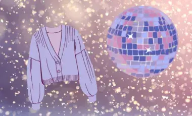 a sweater and disco ball 
