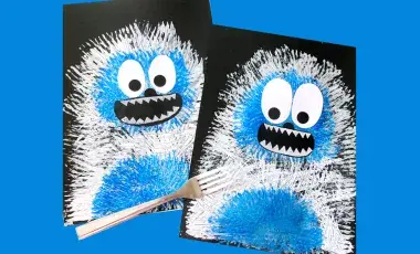 fork painting of abominable snow creature 
