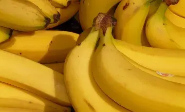 A color photo of a bunch of bananas, Image by Hans from Pixabay