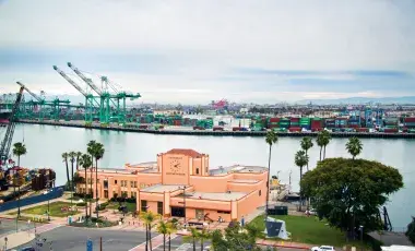 The LA Maritime Museum in front of the Port of Los Angeles