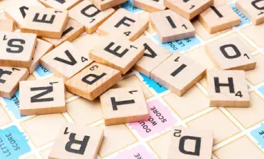 Close up of Scrabble tiles on a Scrabble board