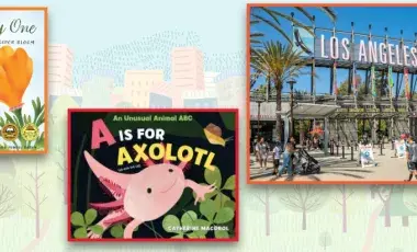 A is for Axolotl and Wake, Sleepy One book covers and Zoo entrance