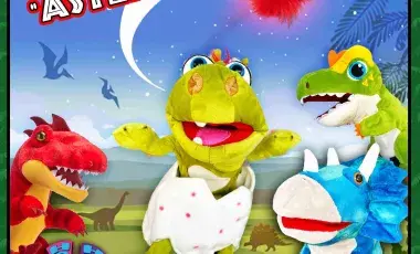Puppet Dinosaurs are dancing