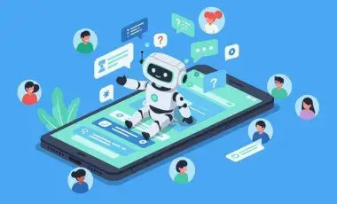 Chat bot interacting with smartphone users. 