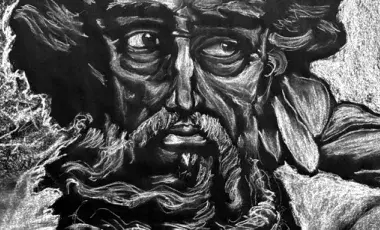 Chalk Drawing on black background