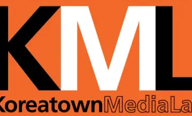 Koreatown Media Lab Logo in Orange, Black, and White