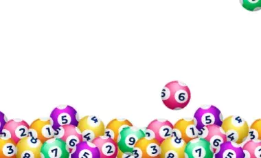 colorful bingo balls falling and collecting at the bottom