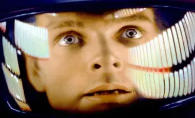 Face of an astronaught wearing a space helmet