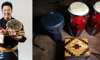 taiko drummer, Isaku Kageyama, and his drums