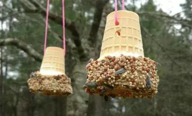 ice cream cone bird feeders