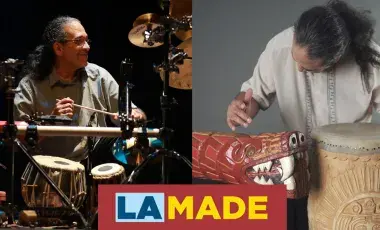 Christopher Garcia playing musical instruments