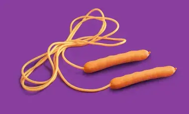 orange jump rope on purple backround
