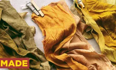natural dyed pieces of cloth