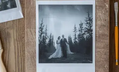 black and white photo on wood 