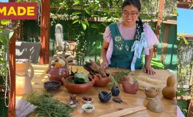 taty hernandez with an array of pots and plants