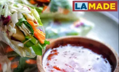 spring rolls and the la made logo in the top corner