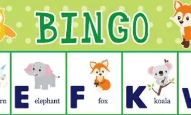 Animal bingo card