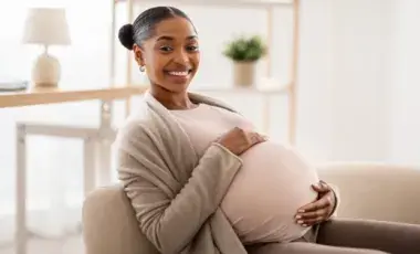 happy pregnant woman