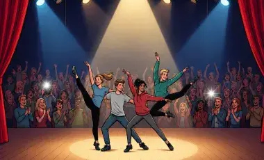 Broadway dancers on stage