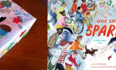 TZEDAKAH BOX AND ONE SMALL SPARK COVER