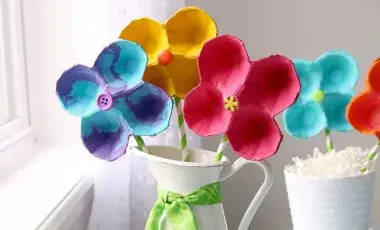 Egg Carton Flower Craft