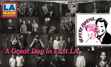 collage of small black and white photos of Chicano musicians