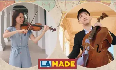 Jessica Chen and Henry Chen playing violin and cello