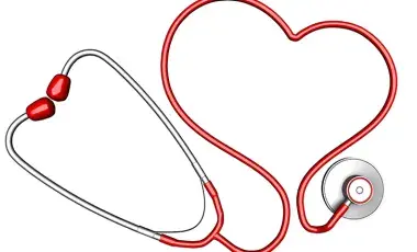 Medical stethoscope arranged in a heart shape