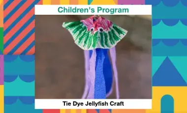 Image is of a jellyfish craft made out of a coffee filter paper and streamers for its legs. 
