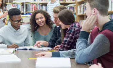 teen council meeting in a library