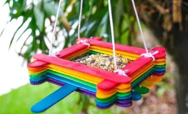 popsicle, rainbow, bird feeder