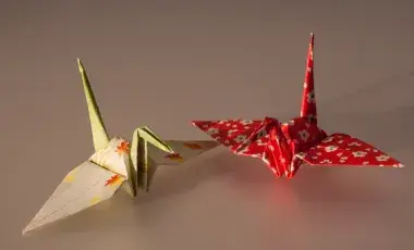 Paper origami cranes