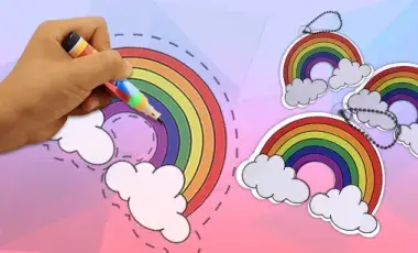 shrinky dinks rainbows drawn by hand