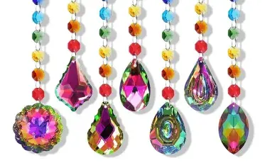 Suncatchers made in different colored glass beads