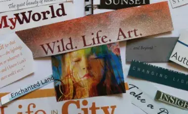 Collage with inspirational quotes, and photos.