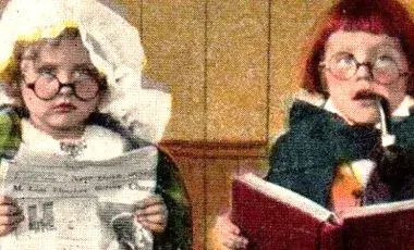 illustration of two girls reading
