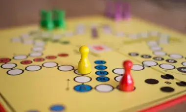 game board with game pieces on it