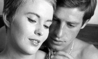 Headshots of a woman and a man, the protagonists, in close proximity